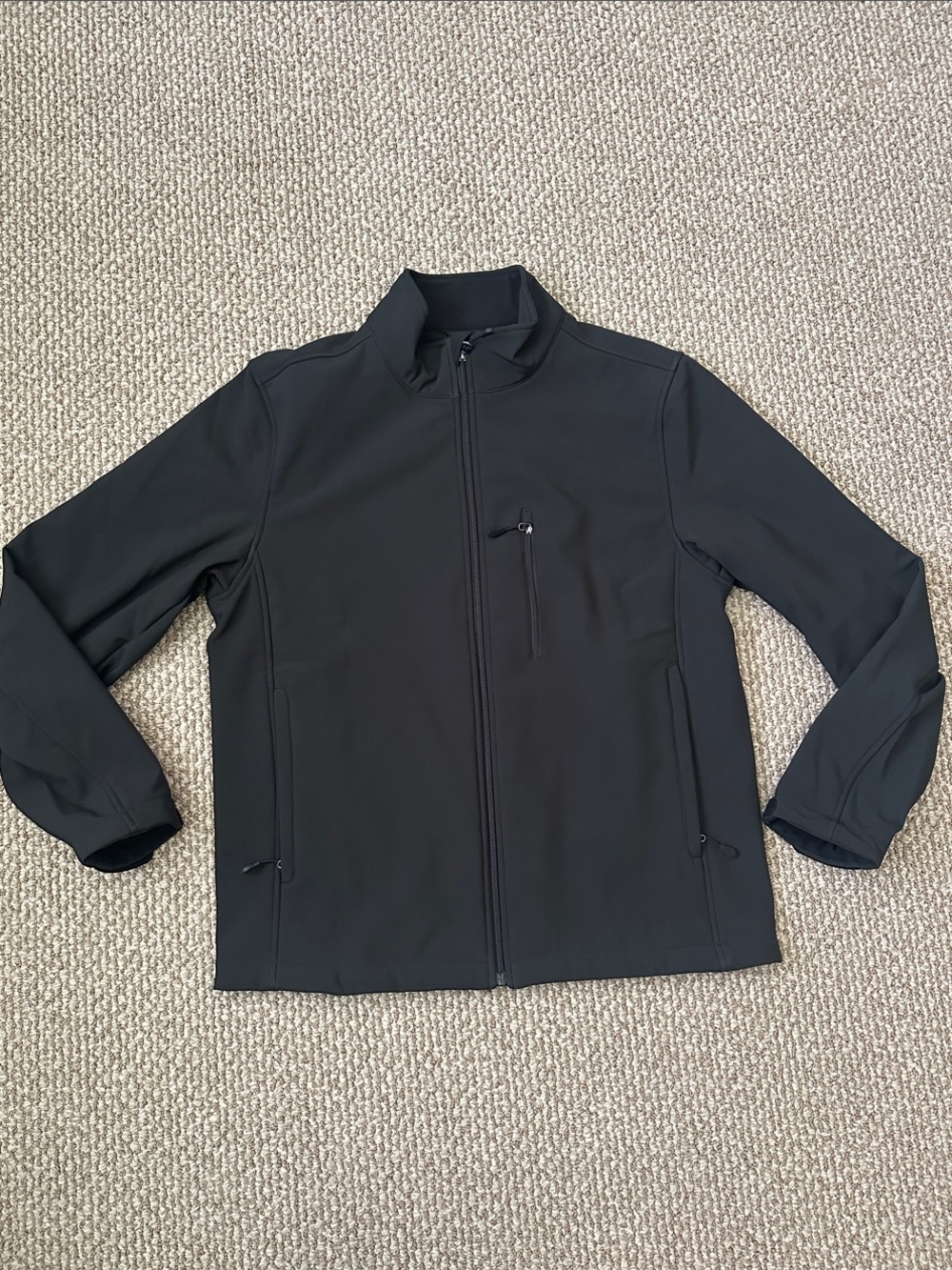 Amazon Essentials Men's Black Softshell Zip Jacket size Large